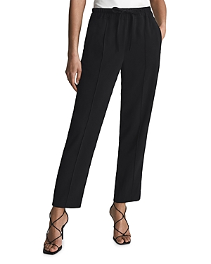 Reiss Petite Hailey Pull On Tapered Pants In Black