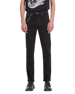 THE KOOPLES STRAIGHT FIT JEANS IN WASHED BLACK