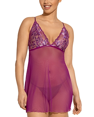 Cosabella Paradiso Floral Lace Chemise In Swiss Beet