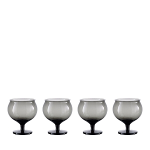 Shop Nude Glass Omnia Footed Goblet, Set Of 4 In Smoke