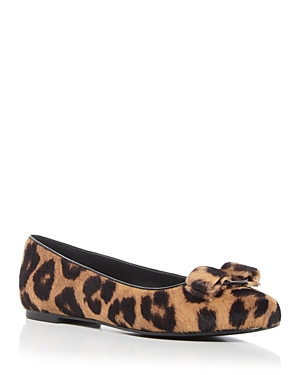 FERRAGAMO WOMEN'S VARINA LEOPARD PRINT FLATS