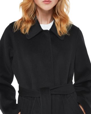 Wool Blend Tie Waist Coat