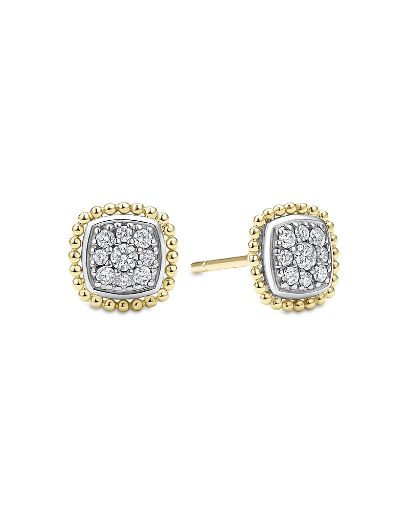 Lagos 18k Yellow Gold & Sterling Silver Rittenhouse Diamond Cluster Stud Earrings In Silver