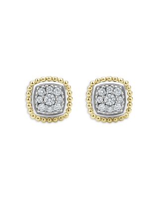 18K Yellow Gold & Sterling Silver Rittenhouse Diamond Cluster Stud Earrings
