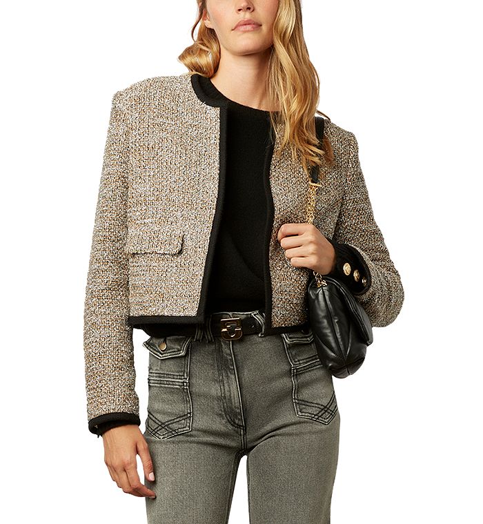 Gerard Darel Neige Crop Tweed Jacket | Bloomingdale's