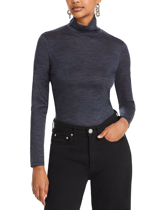 Davy Cropped Ribbed Turtleneck Tee - Long Sleeve