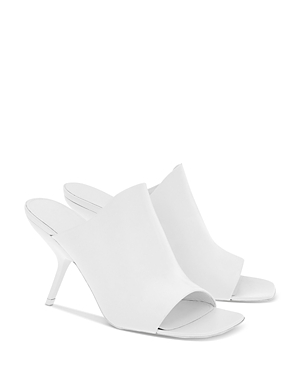 Ferragamo Era Leather Mules In Optic White