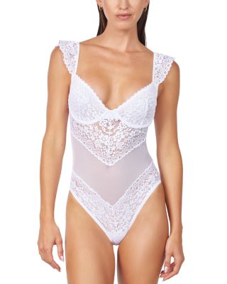 Mucci Bella Lace Flutter Sleeve Bodysuit
