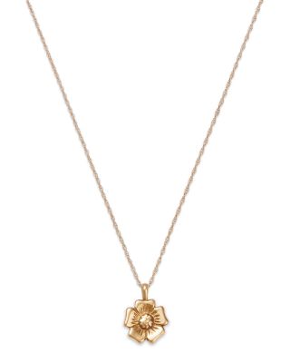 Moon & Meadow - 14K Yellow Gold Flower Pendant Necklace, 18"