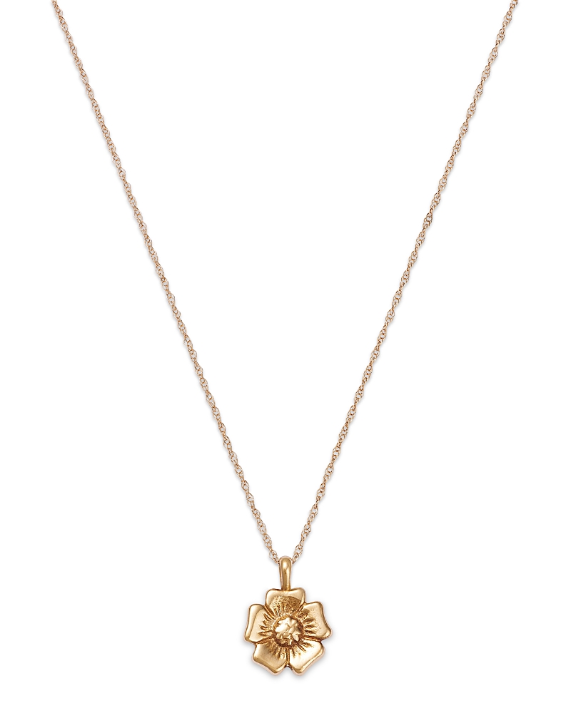Moon & Meadow 14K Yellow Gold Flower Pendant Necklace, 18