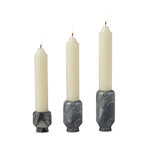 Shop Blue Pheasant Etta Candleholders, Set Of 3 In Gray
