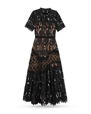 Self-Portrait Prairie Lace Midi Dress | Bloomingdale's