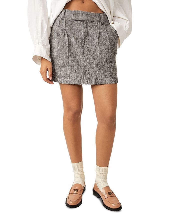 Free People Women's Pop Preppy Cotton Mini Skirt - Gray - Size 8