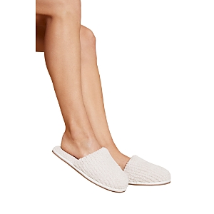 Barefoot Dreams Cozychic Ribbed Slippers In Cream