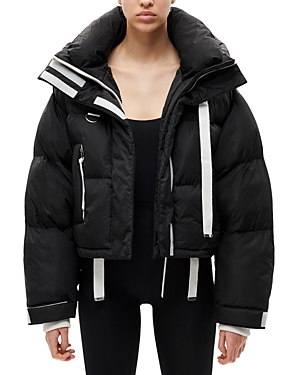 Shop Shoreditch Ski Club Willow Ivy Puffer Jacket In Black/white