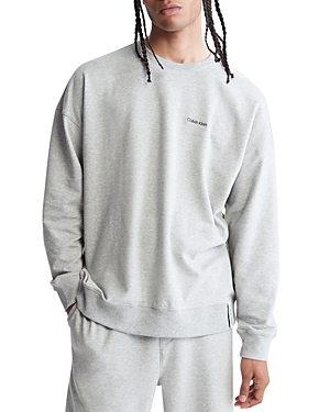 Calvin Klein Embroidered Logo Sweatshirt In Grey Heather