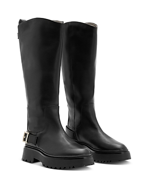 Shop Allsaints Women's Opal Pull On Riding Boots In Black