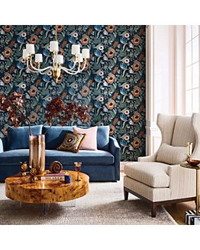 Jonathan Adler Kidney Ottoman  Blue couch living room, Modern