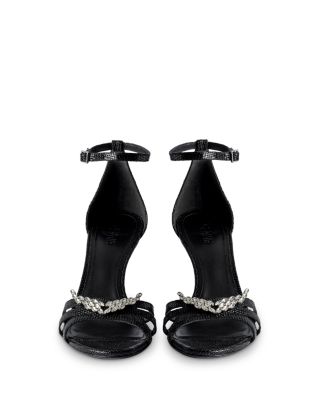 Women's Amee Wing Embossed Ankle Strap High Heel Sandals