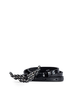 ZADIG & VOLTAIRE ROCK GLOSSY EMBOSSED LEATHER BELT