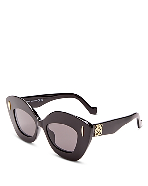 Shop Loewe Anagram Butterfly Sunglasses, 47mm In Black/gray Solid