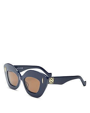 Shop Loewe Anagram Butterfly Sunglasses, 47mm In Blue/brown