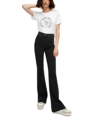 Beverly High Rise Flare Jeans in Washed Onyx