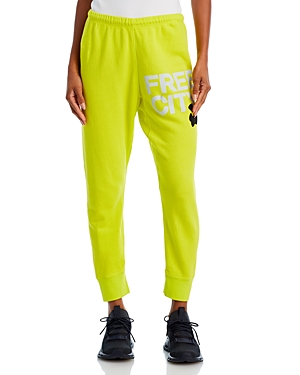 Freecity Free City 3/4 Cotton Sweatpants In Glow Yellow