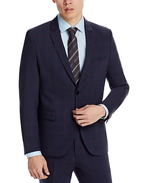 Hugo Arti Tonal Plaid Extra Slim Fit Suit Jacket In Dark Blue