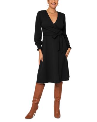 Leota Women's Perfect Wrap Ruffle Hem Dress Red