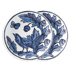 Twig New York H. Blue Bird 7 Canape Bread Plate, Set of 2