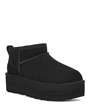 Shop Ugg Women's Classic Ultra Mini Platform Boots In Black
