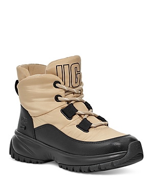 Shop Ugg Women's Yose Puffer Lace Up Booties In Mustard Seed