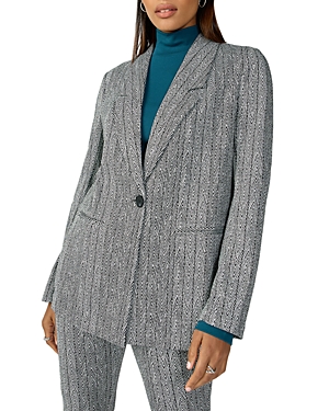 Sanctuary City Notched Collar Blazer In Herringbone