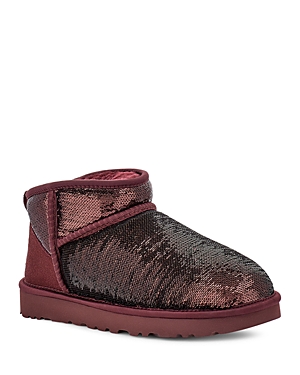 Ugg Classic Ultra Mini Mirror Ball Boot In Wild Grape