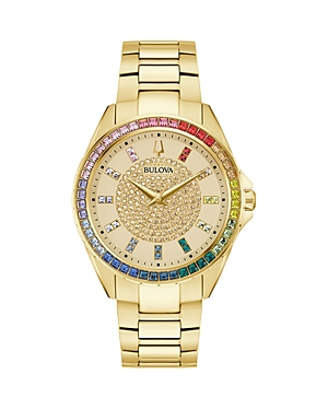 Shop Bulova Crystal Phantom Watch, 40mm In Gold