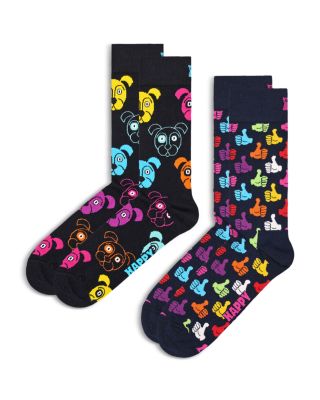 Happy Socks Classic Dog Crew Socks, Pack of 2