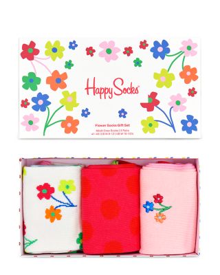 Happy Socks - Flower Crew Socks Gift Set, Pack of 3