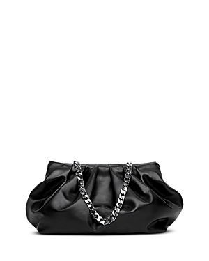 Shop Liselle Kiss Julie Pleated Convertible Clutch In Black/silver