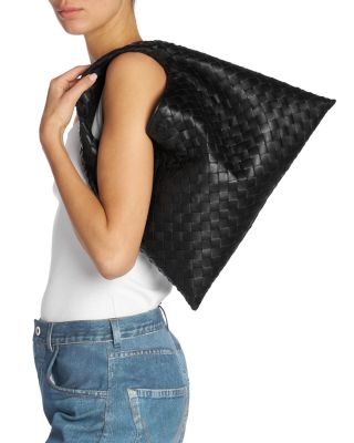 Small Hop Intrecciato Leather Shoulder Bag