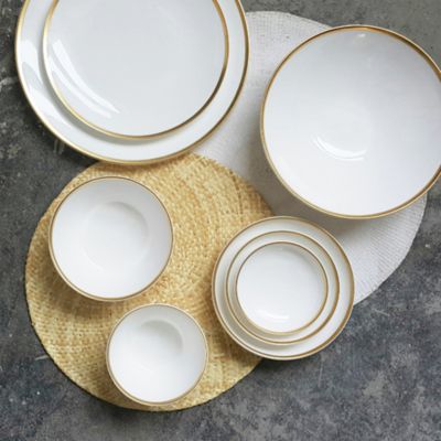 Golden Edge 6" Canape Bread Plate, Set of 2