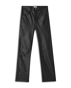 Blk Dnm Relaxed Fit Leather Trousers In Black