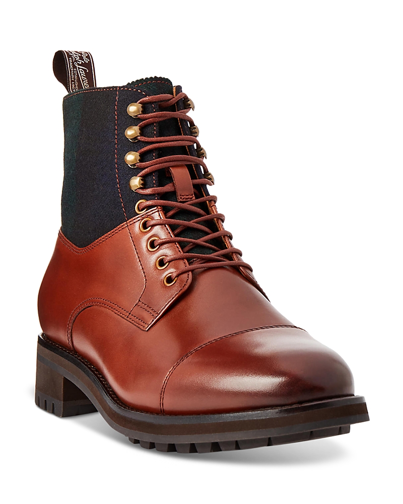 Polo Ralph Lauren Bryson Mixed Media Cap Toe Boot In P N/b M