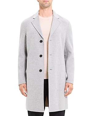 Theory Almec Wool & Cashmere Coat In Light Gray Melange