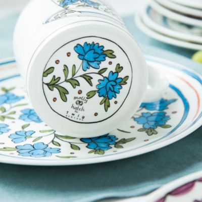 H. Bachelor Button 8" Salad Dessert Plate