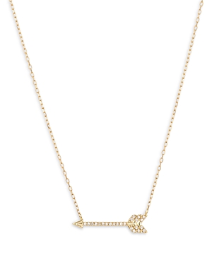 Shop Adina Reyter 14k Yellow Gold Pave Diamond Arrow Pendant Necklace, 15
