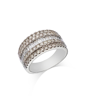 Bloomingdale's Diamond Baguette & Round Multirow Ring In 14k White Gold, 2.0 Ct. T.w.