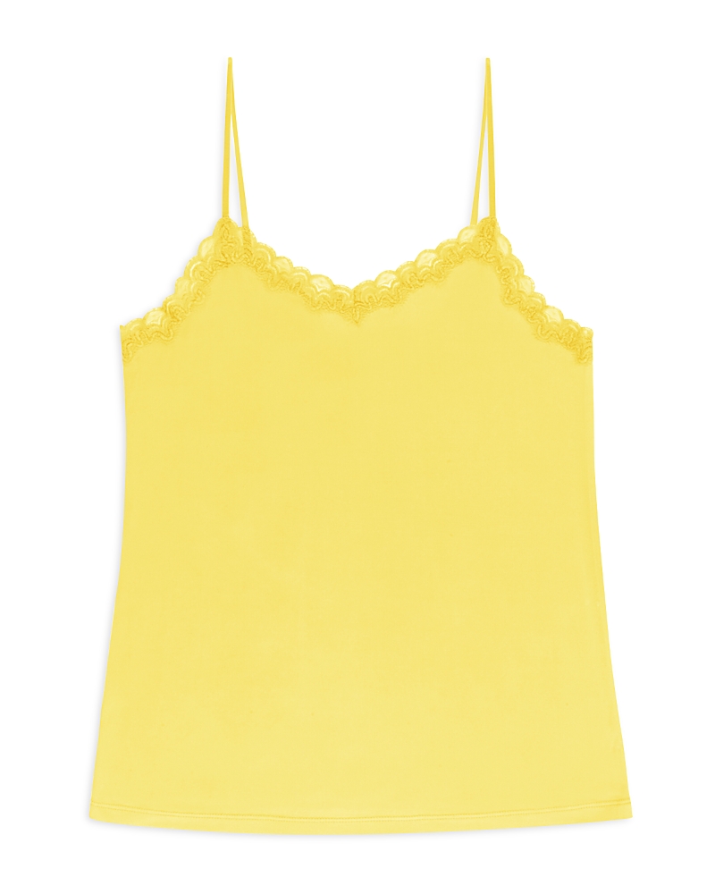 Uwila Warrior Soft Silk Lace Trim Camisole In Lemon