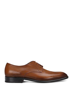 Shop Hugo Boss Men's Derrek Plain Toe Oxfords In Medium Brown