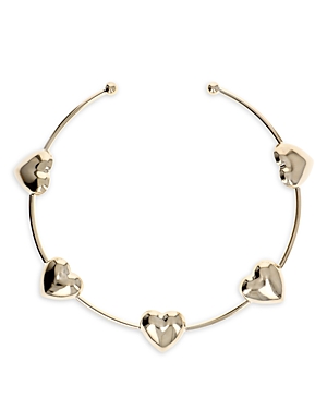 Justine Clenquet Petra Heart Station Rigid Choker Necklace, 5.51 In Gold